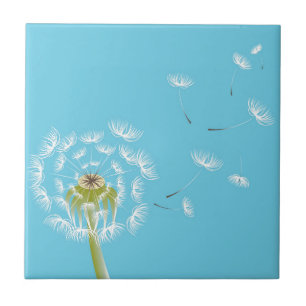 Carreau Nature florale du dandelion bleu ciel