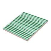 Carreau Nature Green White Horizontal Glitter Stripes (Côté)