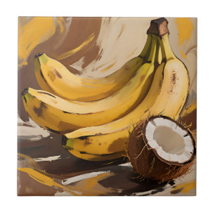 Carreau Nature morte aux bananes et coco
