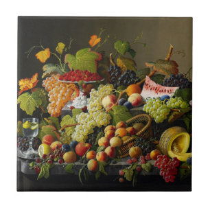Carreau Nature morte aux fruits abondants de Severin Roese