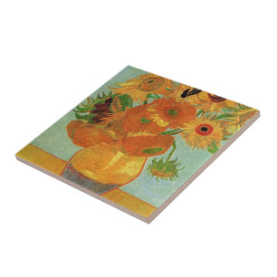 Carreau nature morte - vase avec douze tournesols, van Gog