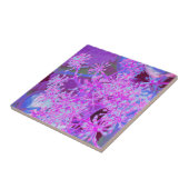 Carreau Nature rétro Abstraite cool en rose chaud et viole (Côté)