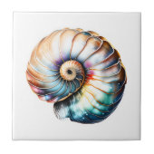 Carreau Nautilus coquillage iridescente 3D plage mer nauti (Devant)