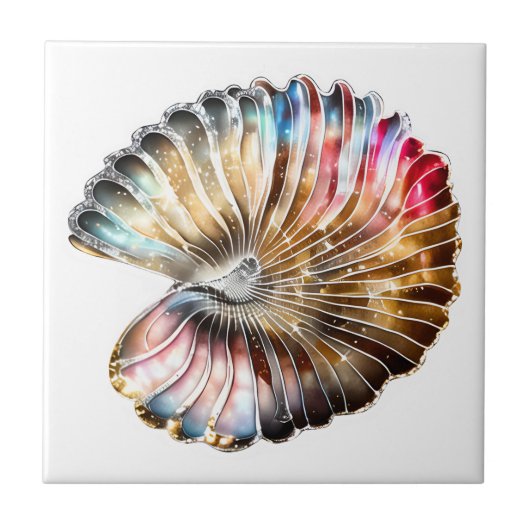 Carreau Nautilus plage carapace ridescente mère de perle (Devant)