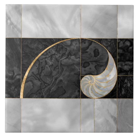 Carreau Nautilus Shell - Black Abalone and Pearl (Devant)