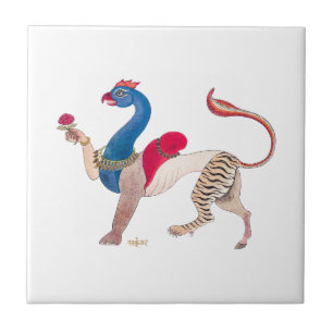 Carreau Navagunjara Krishna Peinture indienne vintage reli