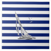 Carreau Navigation de chrome sur les rayures nautiques (Devant)