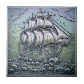 Carreau Navire à voiles iridescent métallique ID1223 (Devant)