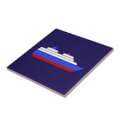 Carreau Navire maritime rouge et bleu (Côté)