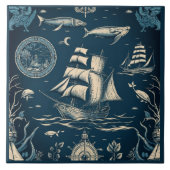 Carreau Navire nautique et Océan Céramique à thème No3 (Devant)