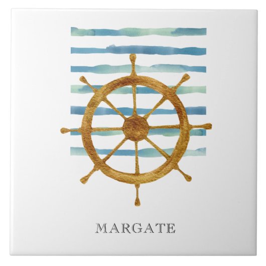 Carreau NAVIRES D'AQUILLAGE ROUE PLAGE côtière MARGATE (Devant)