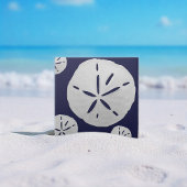 Carreau Navy Blue & White Tropical Beach Sand Dollar