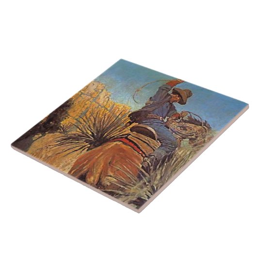 Carreau NC Wyeth Peinture "Cheval Sauter du serpent" (Côté)