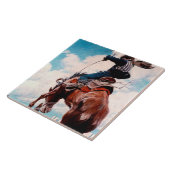 Carreau NC Wyeth Peinture occidentale "Bucking" (Côté)