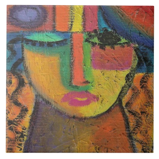 Carreau Ne pas demander la peinture acrylique Abstraite su (Devant)