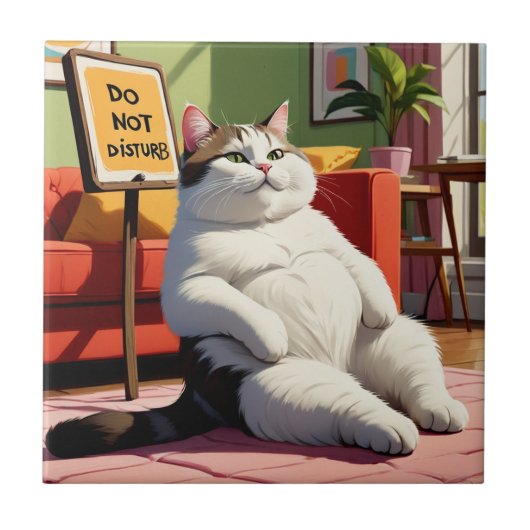 Carreau Ne pas déranger Fat Cat Drôle (Devant)