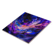 Carreau Nebula de l'espace violet dans l'encre d'alcool (Côté)