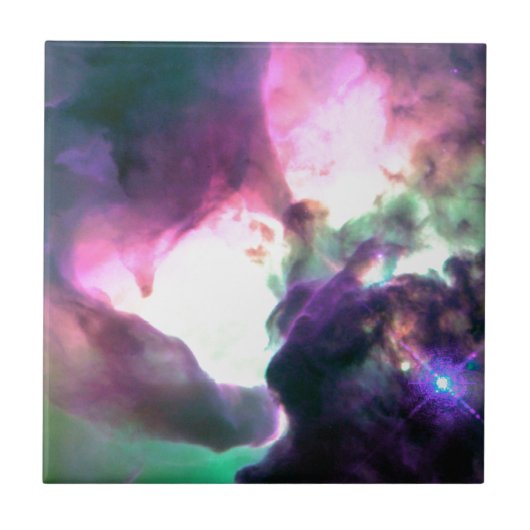 Carreau Nebula Turquoise rose violet (Devant)
