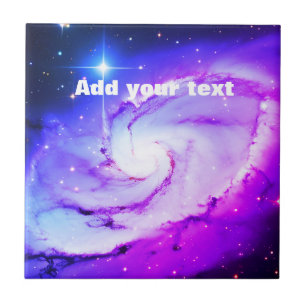 Carreau Nébuleuse galaxie bleue rose violet ajoutez votre