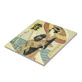 Carreau Neige par la tuile de Kikugawa Eizan (Côté)