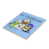 Carreau Neiges et pingouins C'est Noël (Côté)