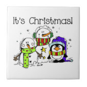 Carreau Neiges et pingouins C'est Noël (Devant)