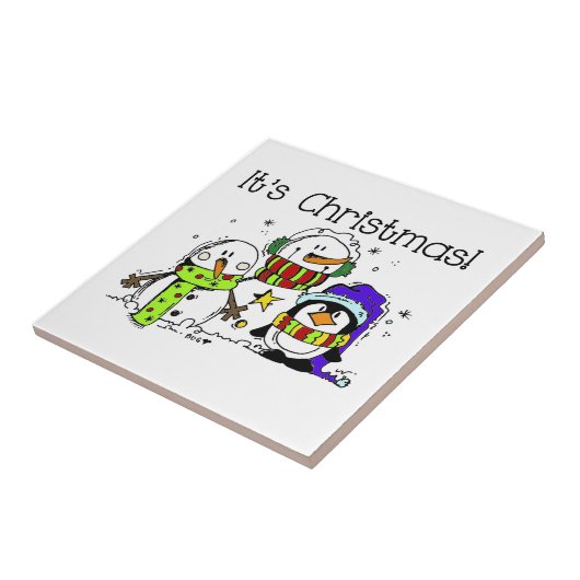 Carreau Neiges et pingouins C'est Noël (Côté)