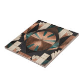 Carreau Neo Art Deco Geometric Teal Copper Gold Sunburst (Côté)