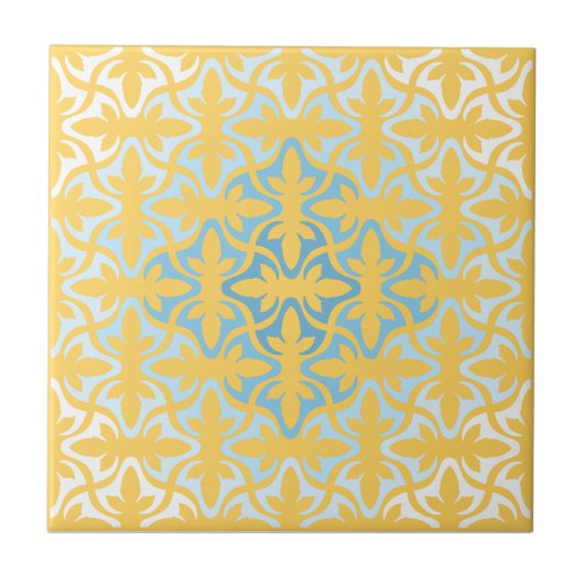 Carreau Neo Retro Gold Floral Ethnic Sanur Motifs (Devant)