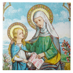 Carreau NéoGothique Ste Anne et la jeune Marie (SAU 29)