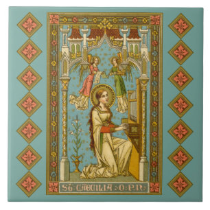 Carreau NéoGothique Ste-Cécile de Rome (BNG 02)