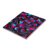 Carreau Neon Abstrait Hot Pink Turquoise Black Modern (Côté)