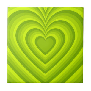 Carreau Neon Green Hypnotic Heart Love Motif