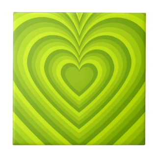 Carreau Neon Green Hypnotic Heart Love Motif