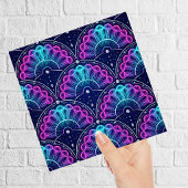 Carreau Neon Jellyfish Art Deco Fan Pink Blue