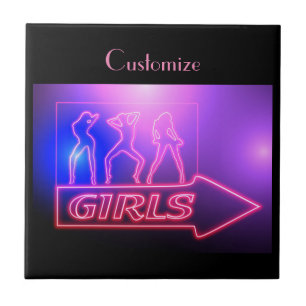 Carreau Neon Pink Girls Sign Thunder_cove