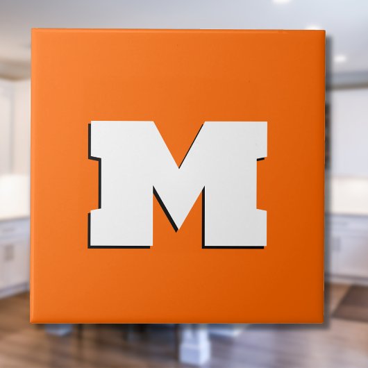 Carreau Neon Sunset Orange et blanc 3D Big Modern Initial