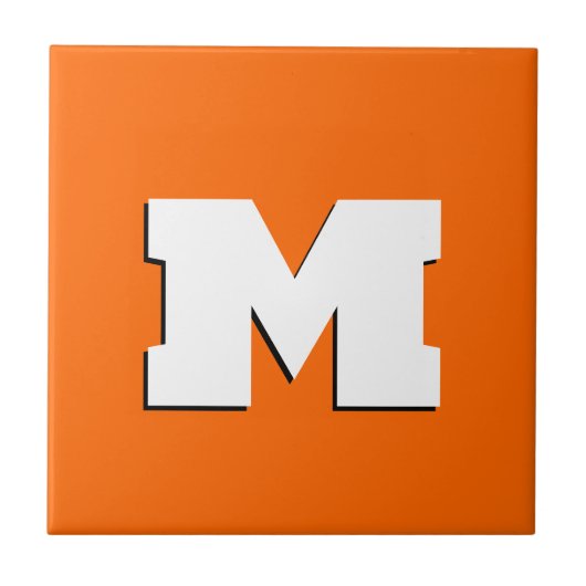 Carreau Neon Sunset Orange et blanc 3D Big Modern Initial (Devant)