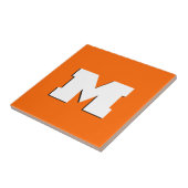 Carreau Neon Sunset Orange et blanc 3D Big Modern Initial (Côté)