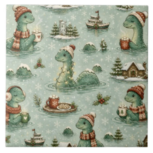 Carreau Nessie de Noël Monstre du Loch Ness Confortable Cr