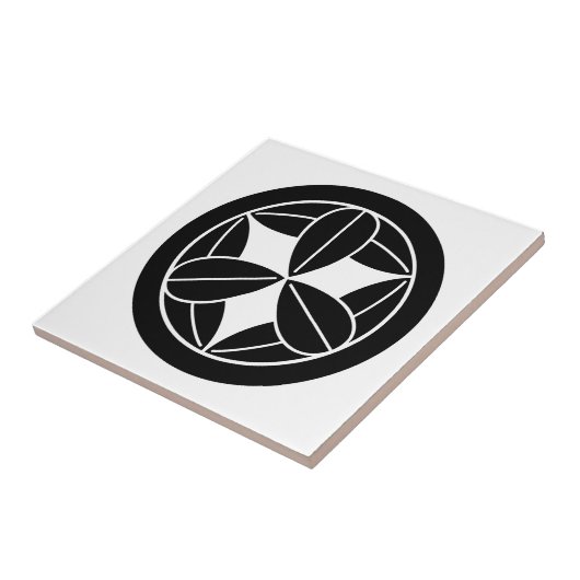 Carreau Neuf feuilles en bambou en cercle (Côté)