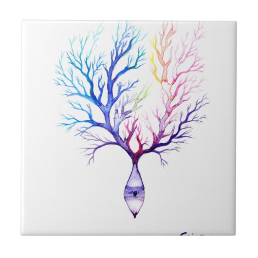 Carreau neurone coloré Purkinje (Devant)