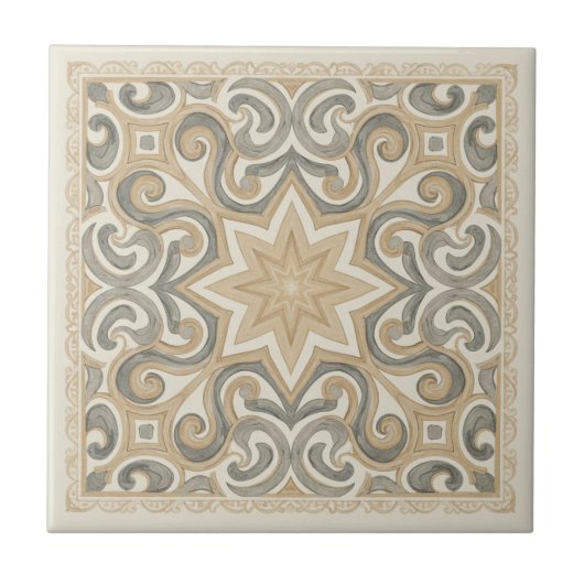 Carreau Neutral Mediterranean Pattern Pat#15 Greige ID1195 (Devant)