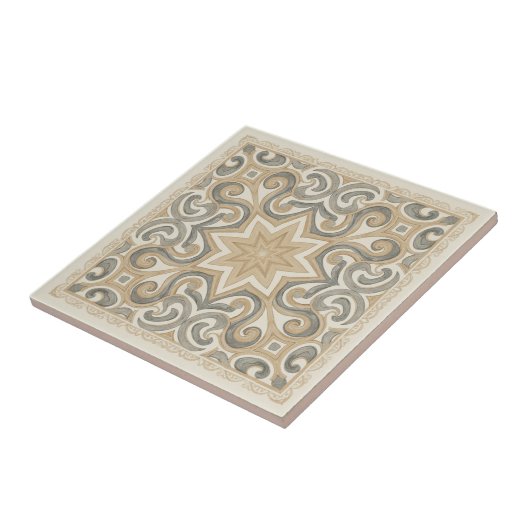 Carreau Neutral Mediterranean Pattern Pat#15 Greige ID1195 (Côté)