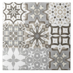 Carreau Neutre, beige, gris, tuiles marocaines