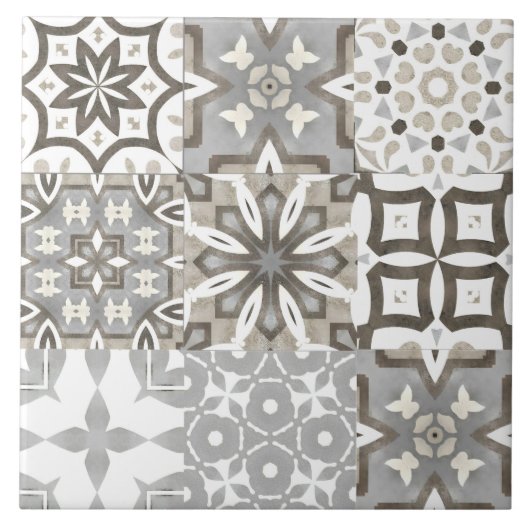 Carreau Neutre, beige, gris, tuiles marocaines (Devant)