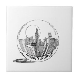 Carreau New York dans une boule de verre