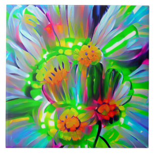 Carreau Nez des marguerites Abstraites aux couleurs vives