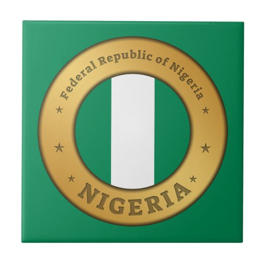Carreau Nigeria Flag Badge (Devant)
