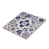 Carreau Nil Bleu Mexicain traditionnel Talavera Floral (Côté)
